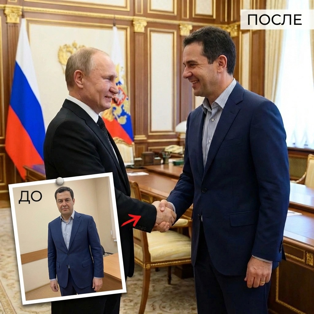 Пример фото со знаменитостью - деловая встреча